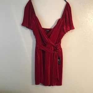Express Romper with tie waist belt